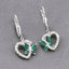 0.44 Carat Emerald and White Sapphire Sterling Silver Earrings