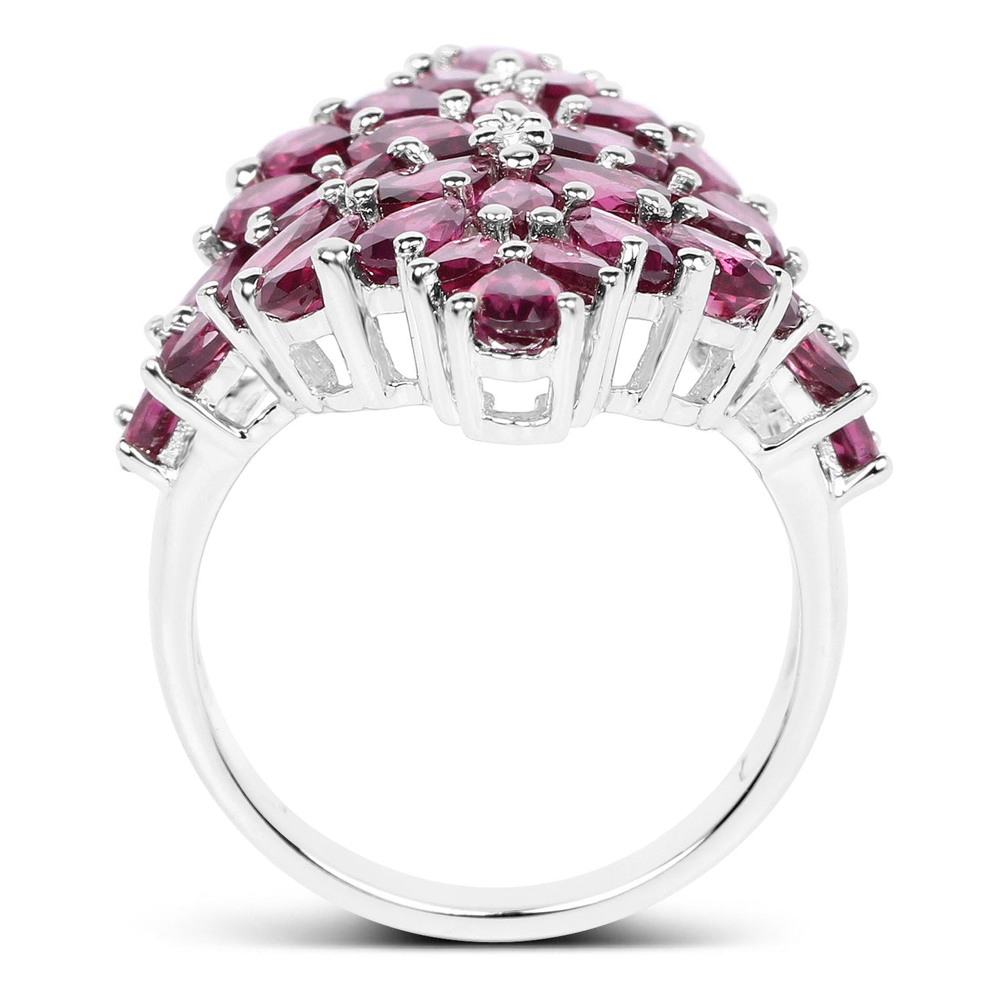 Anillo de Compromiso de Plata Esterlina con Rodolita de 7.52 Quilates