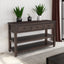 Retro Design Console Table with Two Open Shelves, Pine Solid Wood Frame and Legs for Living Room (Espresso) - Korvel