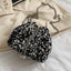 Sequin Chain Drawstring Bucket Bag - Korvel