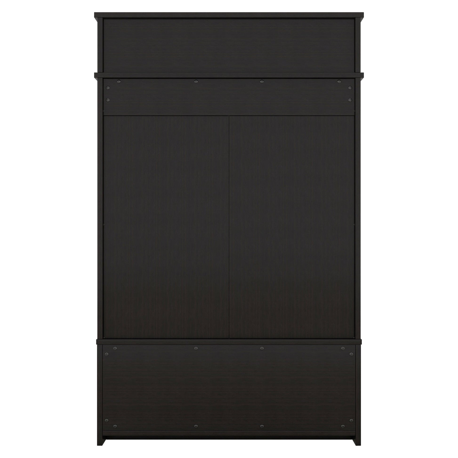 Hall tree with roof rack and storage platform, corridor shoe cabinet with sliding door, clothes hanger with 5 hooks black - Korvel