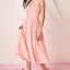 Robe midi sans manches à décolleté en V froncé élégante pour femmes