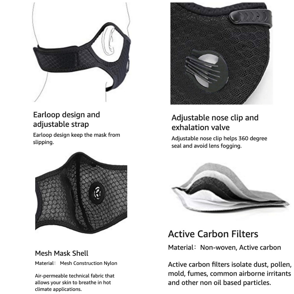 Premium Performance Sports Face Mask with Carbon Filter