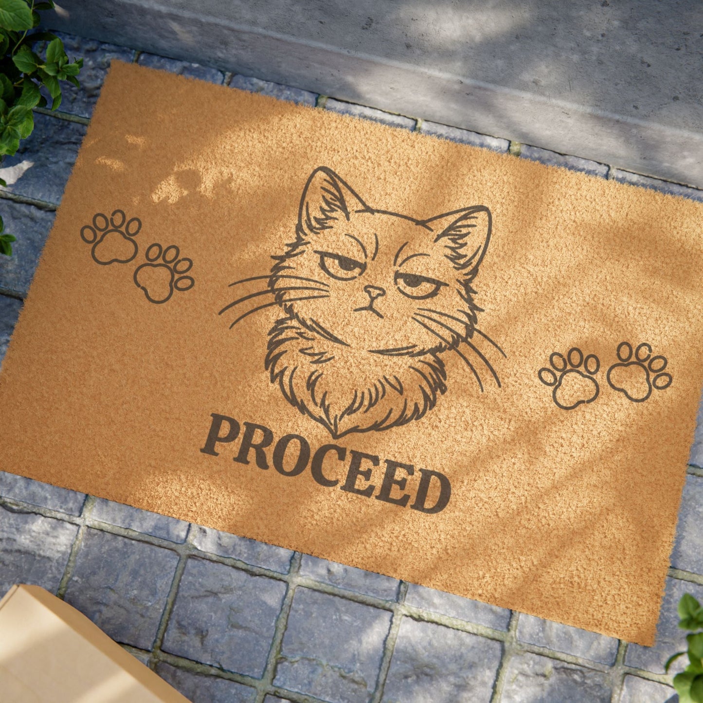 Proceed Judgy Cat Welcome Mat – Perfect for Cat Lovers