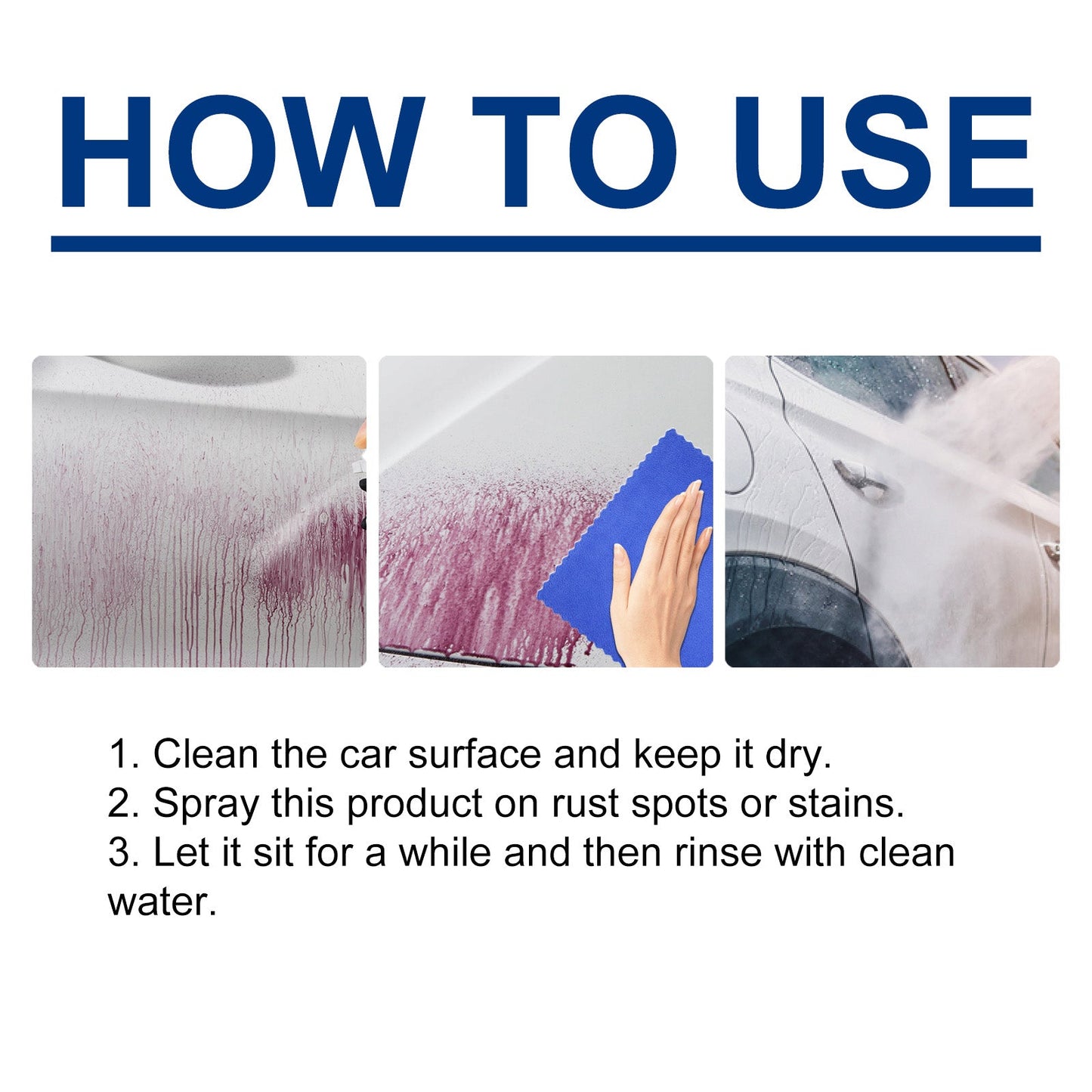 Iron Powder Removal Spray, Auto Metal Rust Reconditioning Anti-Rust Polishing Coating Care Cleaner - Korvel