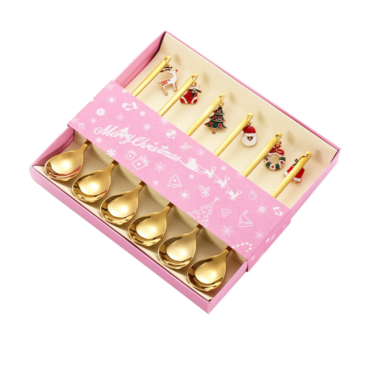 Christmas gift tableware stainless steel coffee spoon dessert spoon fork set - Korvel