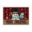 Christmas Snowman Linen Meal Mat Snowflake Grid Printed Table Mat Christmas Party Decoration Insulation Mat Holiday Decoration - Korvel
