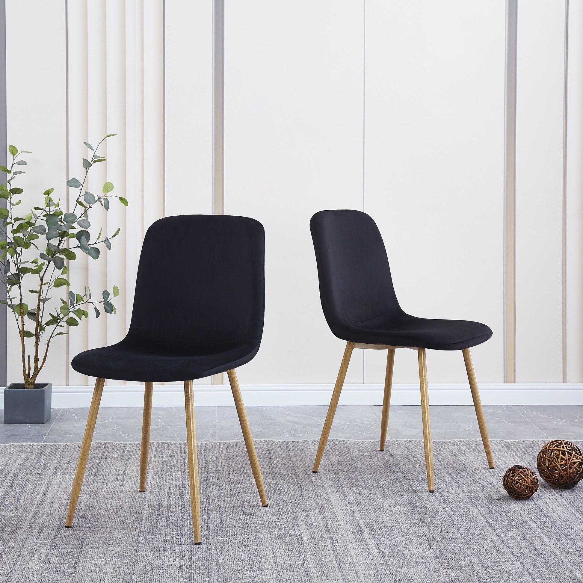 Dining Chair 4PCS（BLACK）Modern style New technology Suitable for restaurants cafes taverns offices - Korvel