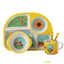 5pcs/set Baby Dinnerware Bamboo Fiber Children Tableware Set Plate Dishes Bowl With Spoon Cartoon Feeding Set Food Container - Korvel