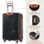 Hardshell Luggage Sets 3 Piece double spinner 8 wheels Suitcase with TSA Lock Lightweight 20''24''28'' Black + ABS - Korvel