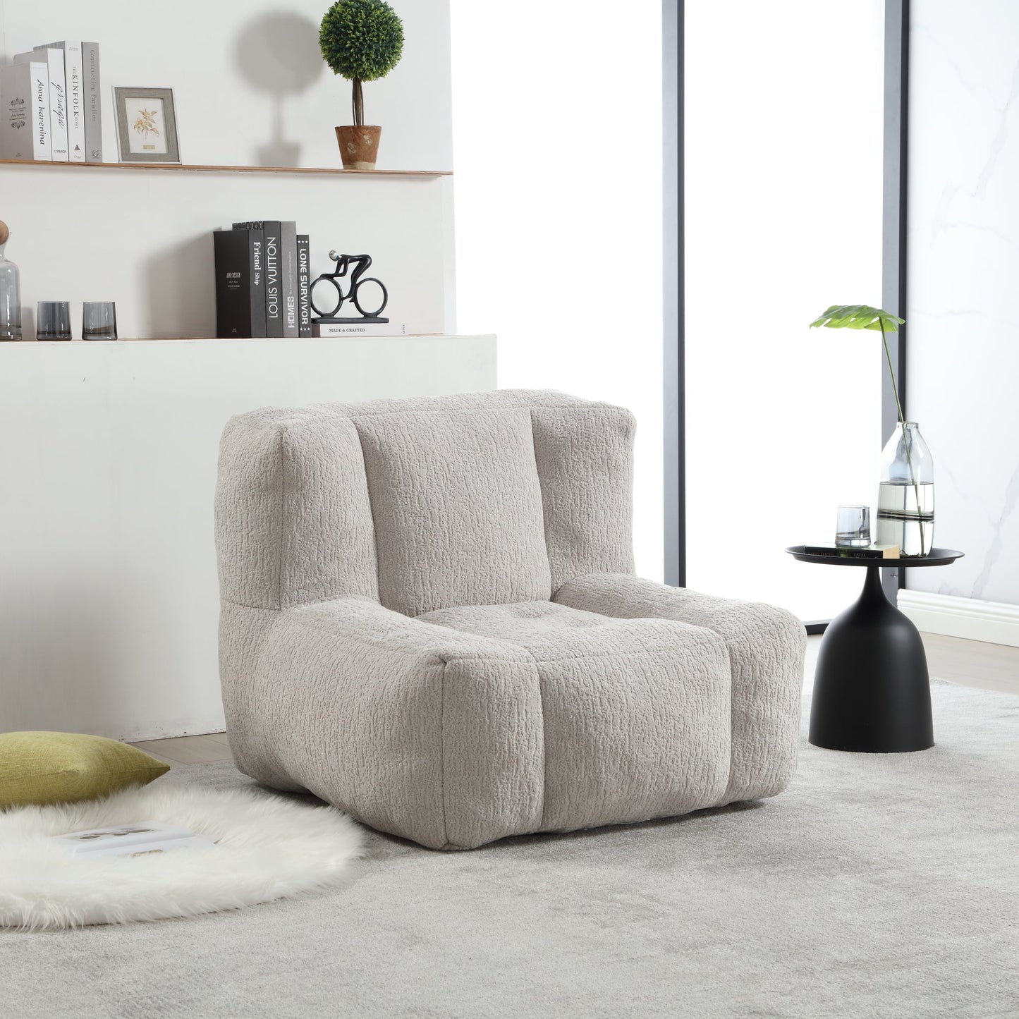 Sillón Puff Esponjoso con Espuma Viscoelástica y Otomana