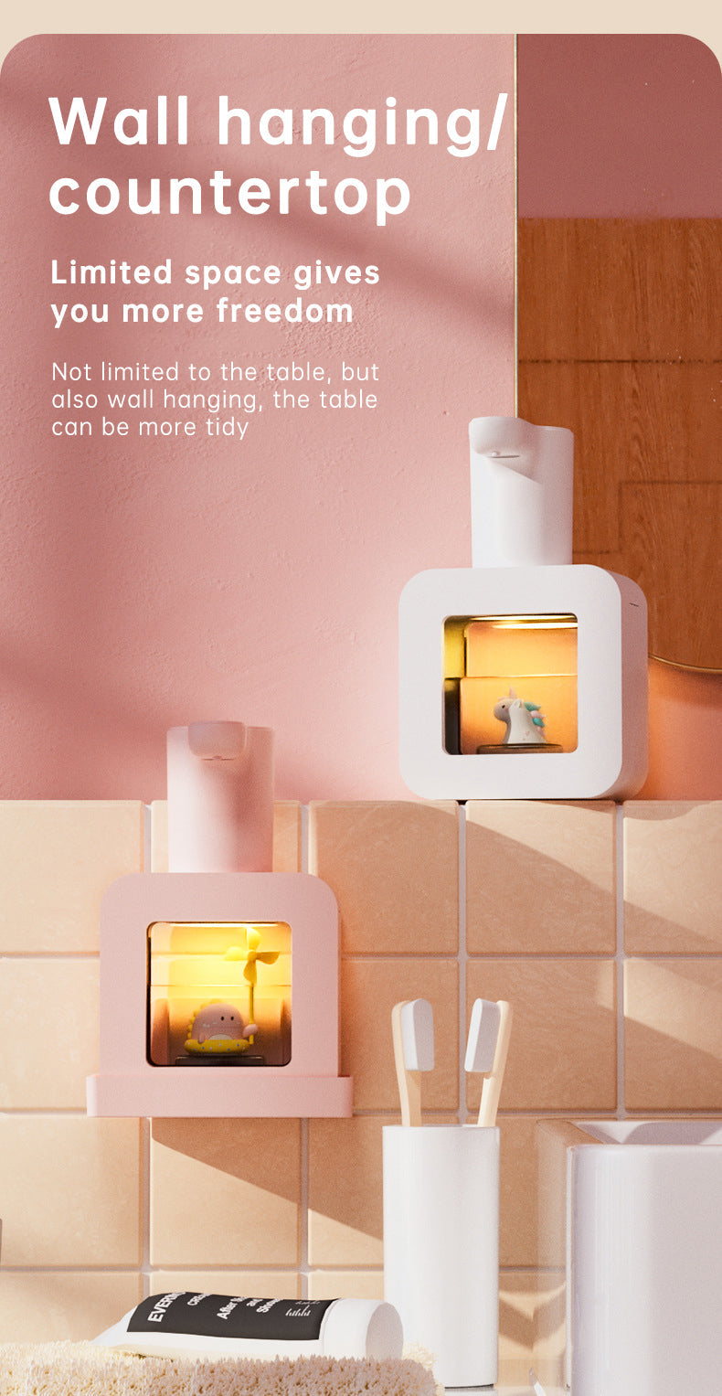 Cute Cat Rechargeable Touchless Automatic Soap Dispenser 400ml Kids foam Soap Dispenser with Night Light - Korvel