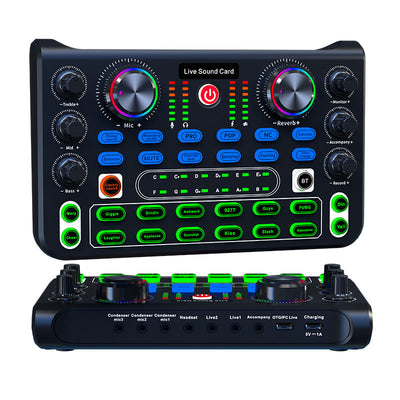 HD X60 Sound Card English Version Professional Audio Mixer for Karaoke Broadcast KTV Singing Live Sound Mixer - Korvel