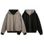 Double-sided Wear Hooded Cardigan Unisex Spring and Autumn Casual Loose Fit Plaid Short Jacket Two-Way Wearing - Korvel