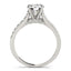 14k White Gold Diamond Engagement Ring with Single Row Band