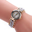 New small dial with diamond inlay Women's woven rope watch Women's creative fashion retractable rope quartz watch - Korvel