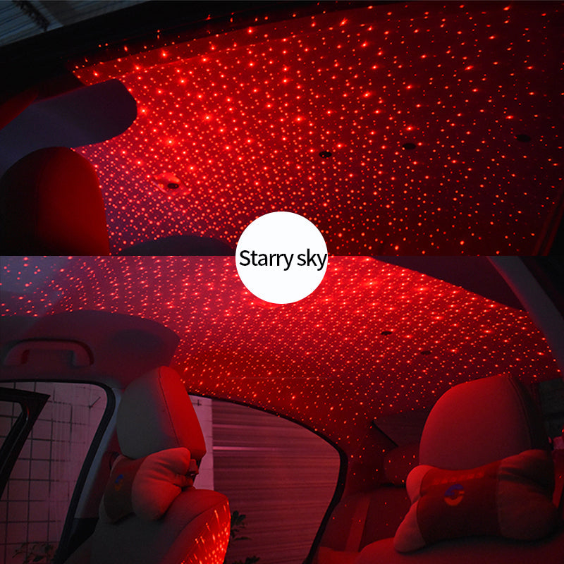 Light Projector Car Decoration Light USB LED Starry Sky Star DJ RGB Laser Projector Music Sound Remote Control Auto Car Styling - Korvel