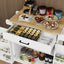 Kitchen island rolling trolley cart with 1 drawer & 2 doors with storage racks & Adjustable Shelves & towel rack - Korvel
