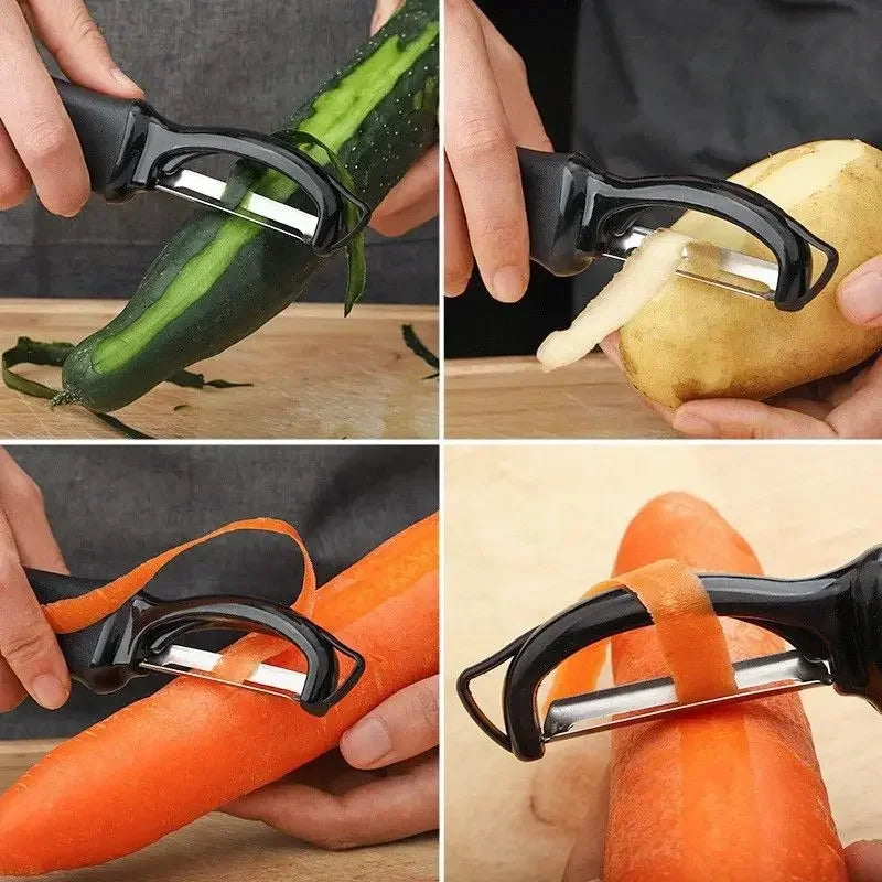Swivel Vegetable Peeler with Dual Blades Stainless Steel Potato Peeler for Left And Right Handers Fruit Peeler with Anti-Slip - Korvel