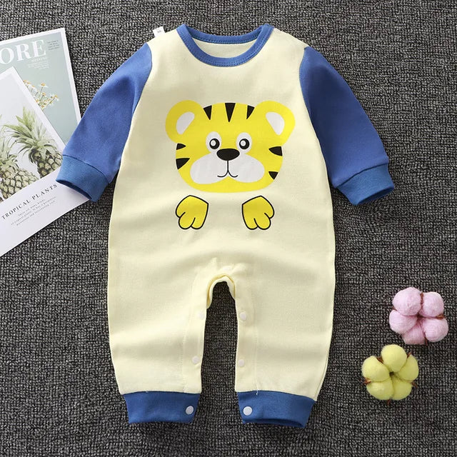 2024 Spring Autumn 0-2 Years Old Baby Romper Baby Jumpsuit Boys Girls Long-sleeved Trousers Newborn Romper Climbing Clothes - Korvel