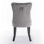Tufted Solid Wood Contemporary PU and Velvet Upholstered Dining Chair with Wood Legs Nailhead Trim 2-Pcs Set Black+Gray - Korvel