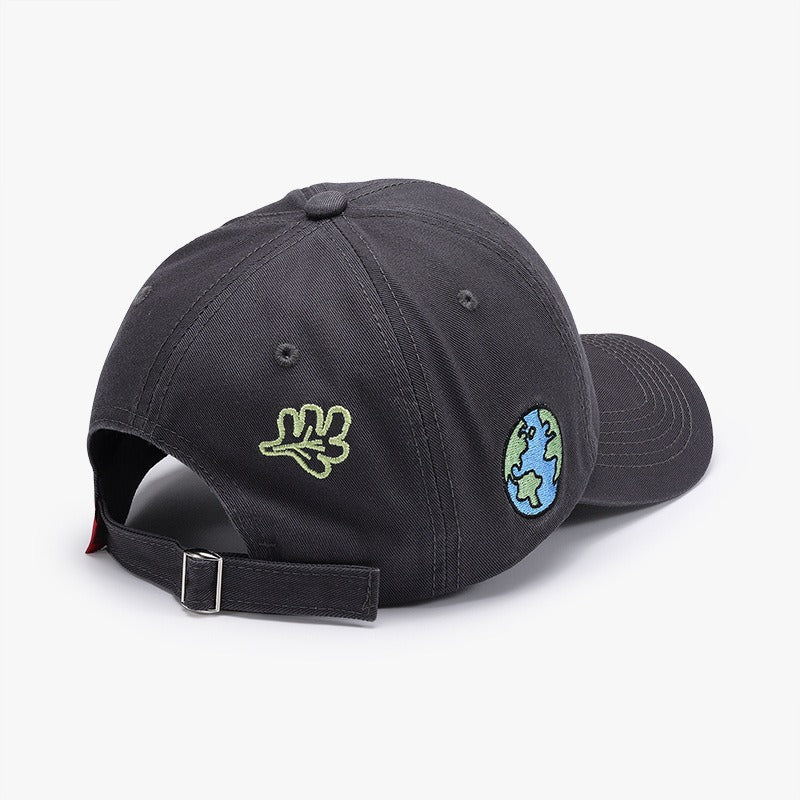 Letter Embroidery Fashion Outdoor Curved Brim Baseball Hat Versatile Simple Cross border Sunscreen Women's Black Cap - Korvel