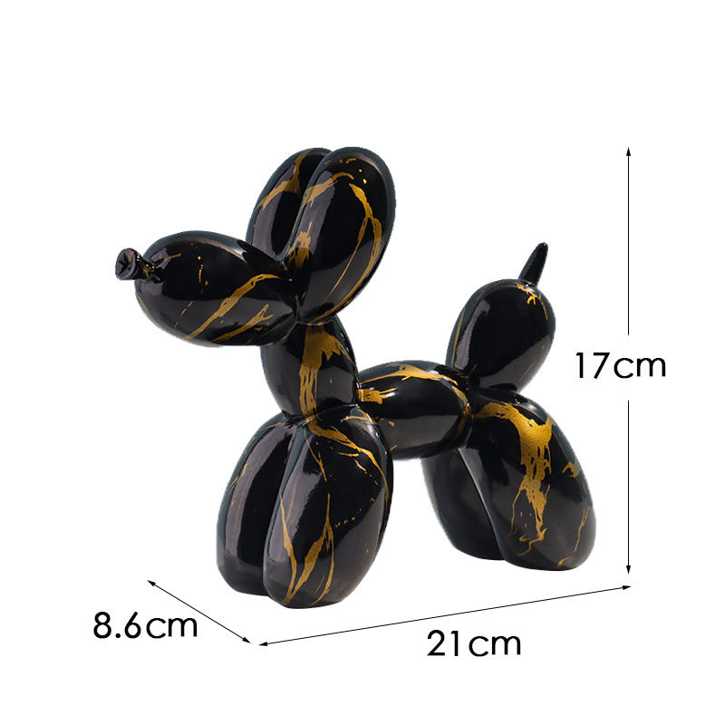 New black and white plaid balloon dog ornaments creative TV cabinet wine cabinet living room porch resin crafts - Korvel