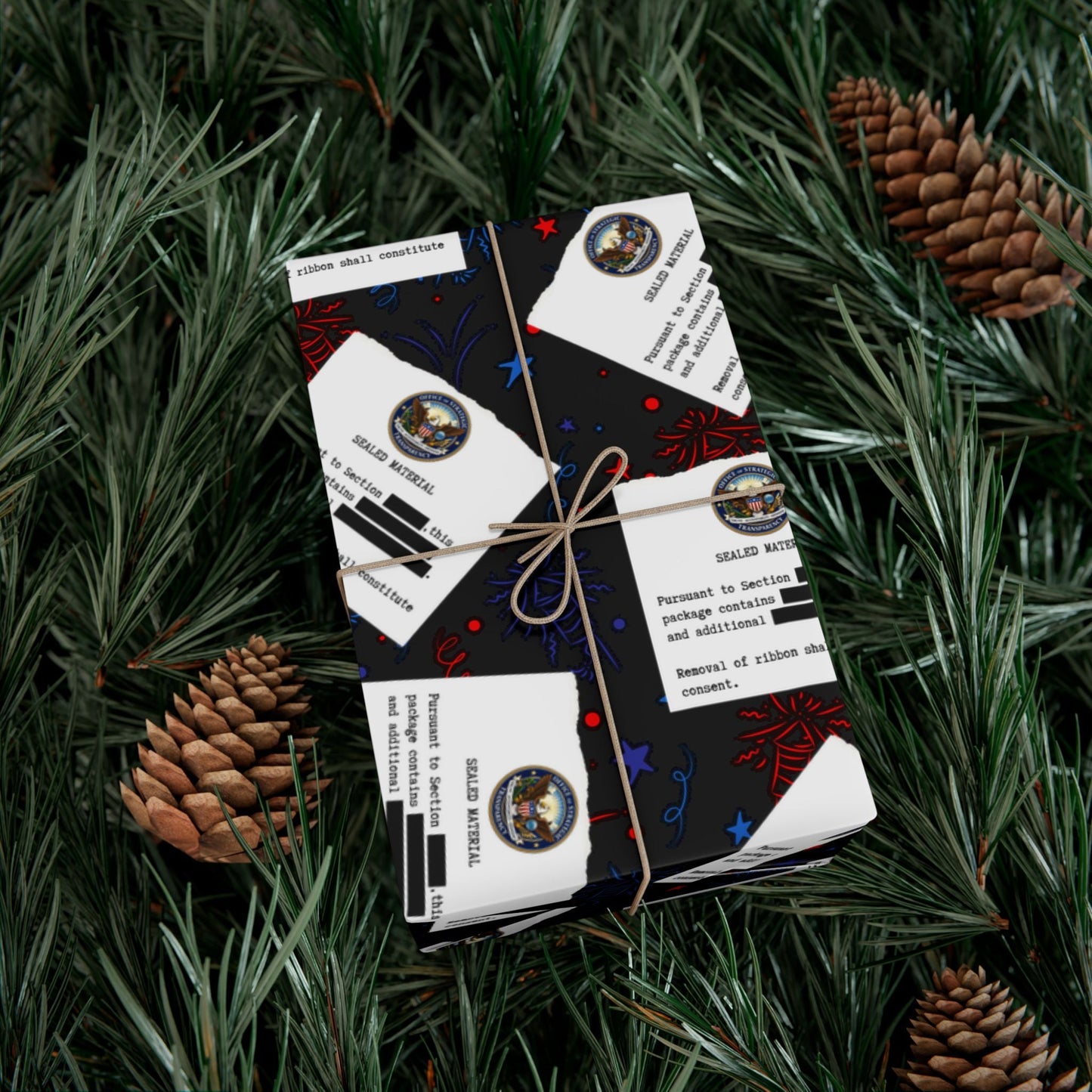 Papel de Regalo de Celebración Clasificado – Diseño de Fuegos Artificiales Patrióticos