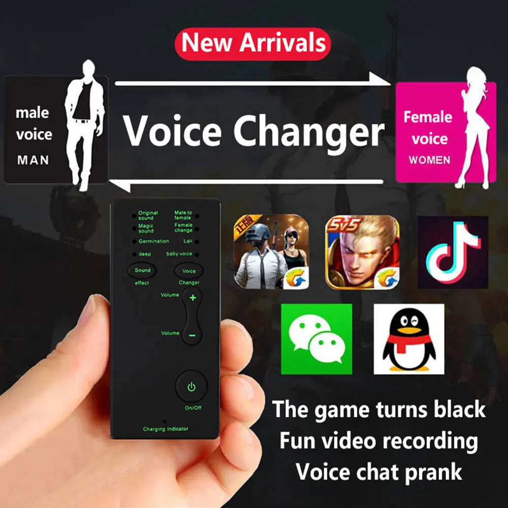 Voice Changer for PS4 Xbox Console PC Phone Tablet Sound Card 7 Different Sound Changes Microphone Voice Changer Device - Korvel