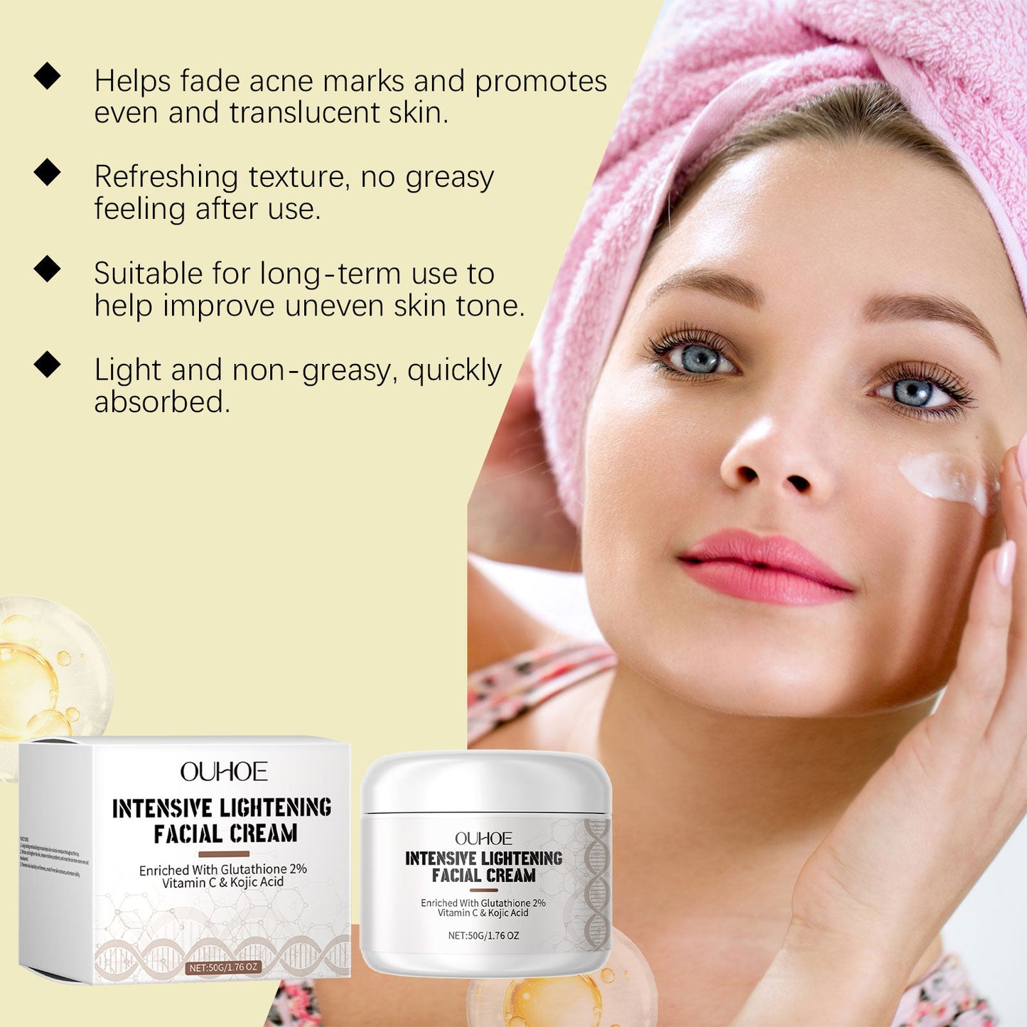 Facial Moisturizer Moisturizing Brightening Lighten Fine Lines Firming, Smoothing And Nourishing Facial Skin Cream - Korvel