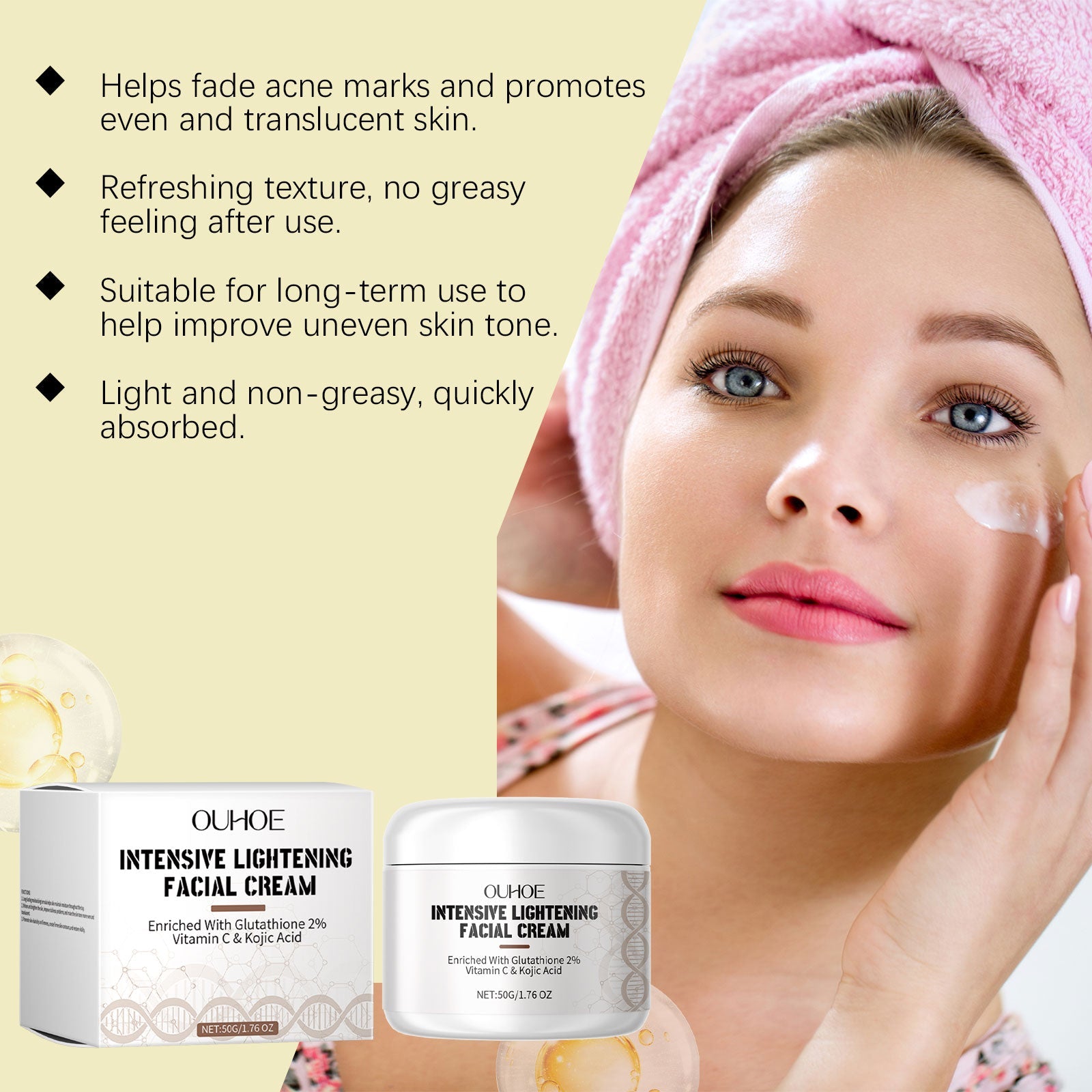Facial Moisturizer Moisturizing Brightening Lighten Fine Lines Firming, Smoothing And Nourishing Facial Skin Cream - Korvel