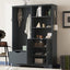 Armoire d'entrée élégante et multifonctionnelle avec rangement en bleu antique