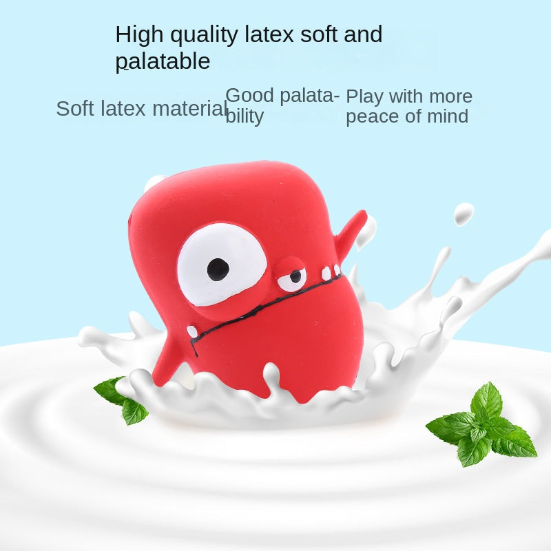 Cute Monster Shaped Latex Squeaky Dog Toy Durable and Easy to Clean Pet Toy - Korvel
