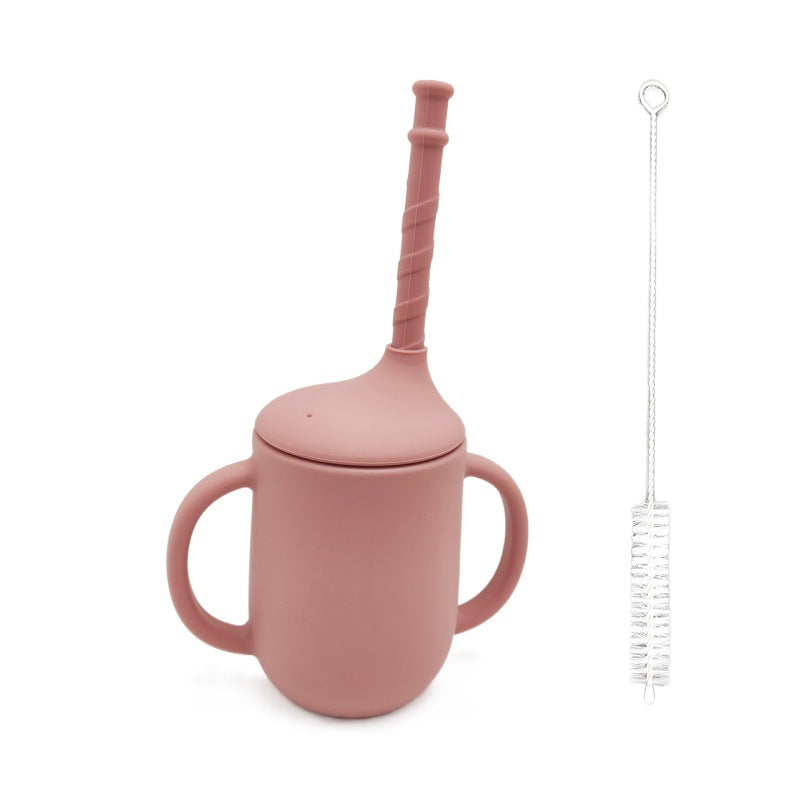 Silicone Baby Learning Drink Cup with Straw - Leak-Proof Design