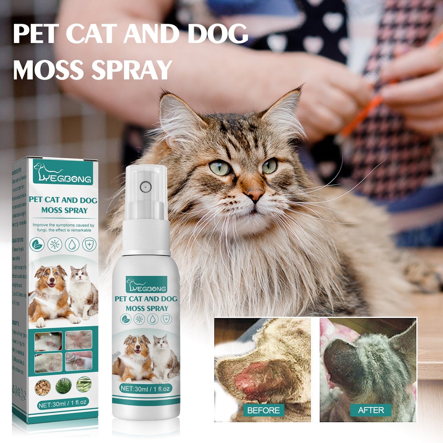 Spray Premium para Alivio de Piel de Mascotas para Gatos y Perros