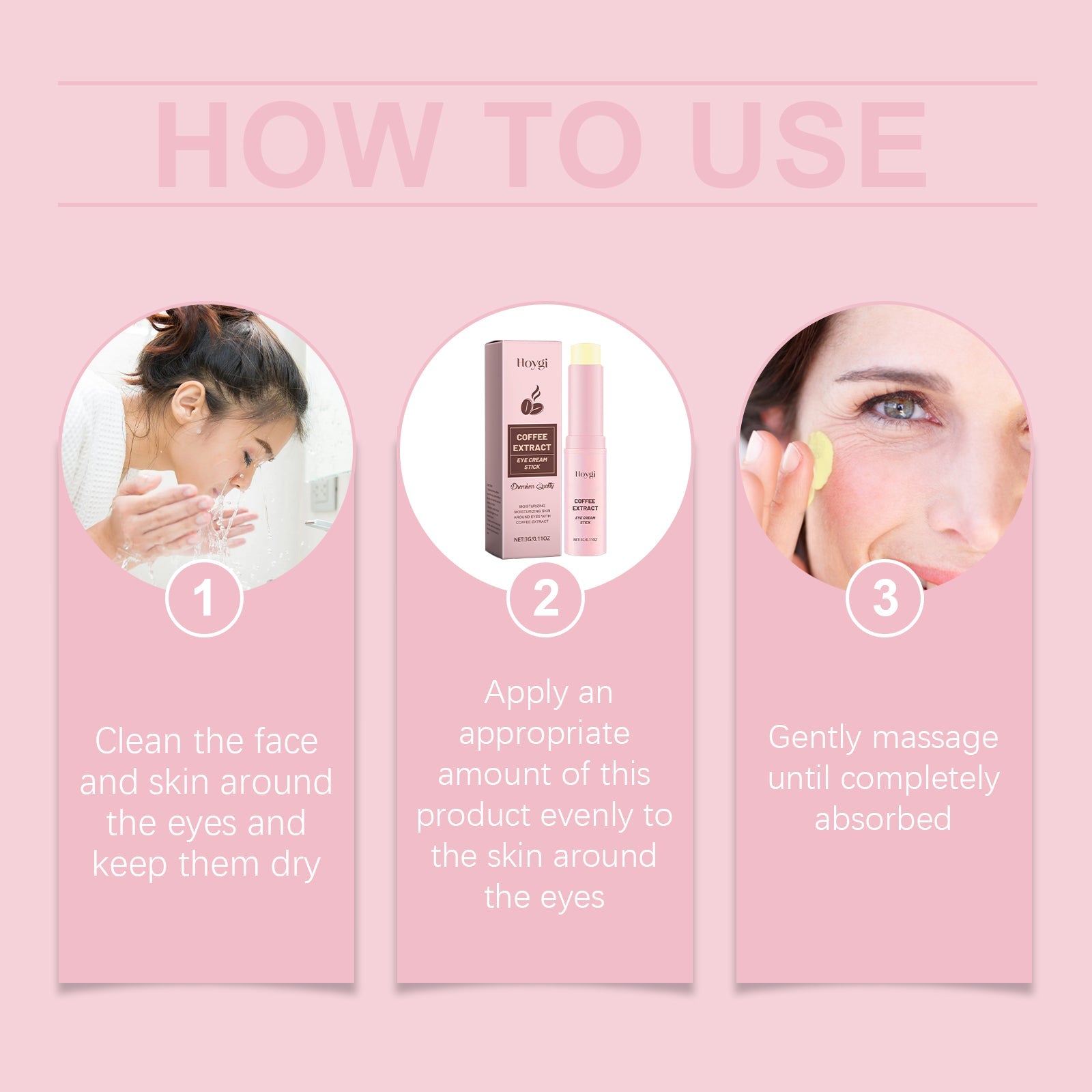 Caffeine Eye Cream Stick Firming, Brightening And Moisturizing Eye Cream Stick - Korvel