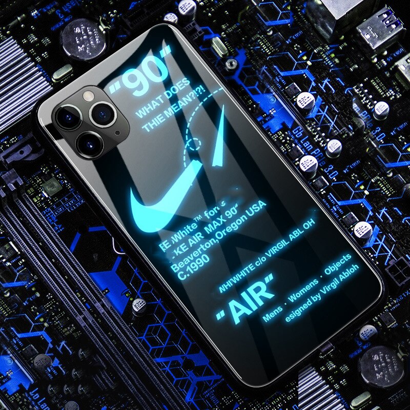 Sport Call Light Case For iPhone 12 11 Pro Max 8 7 6 6S Plus LED Case Tempered Glass Coque Flash Cover For iPhone X XS MAX XR SE - Korvel