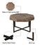 Mesa de café octagonal de madera marrón antigua con patas de metal
