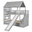 Lit superposé jumeau sur jumeau avec trundle et toboggan - Gris