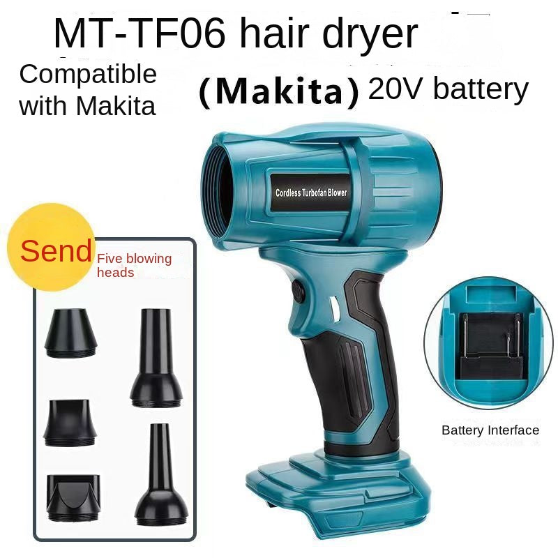 Mini Brushless High-Power Lithium Electric Blower Fan Wireless Dust Blowing Gun Compatible with Makita Dewalt Etc. - Korvel
