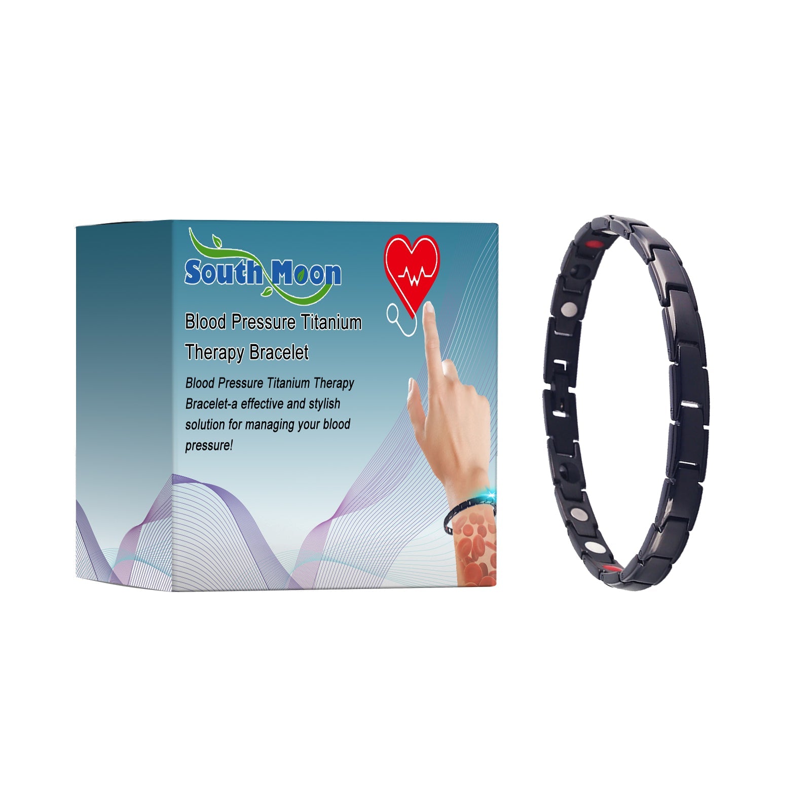 Blood Pressure Titanium Therapy Bracelet, Lightheadedness Relief Body Discomfort Capsule Body Care Bracelet - Korvel