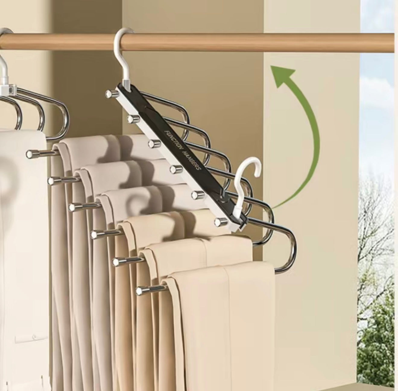 FoldSpace Pants Hanger - 6-Layer Space-Saving Organizer