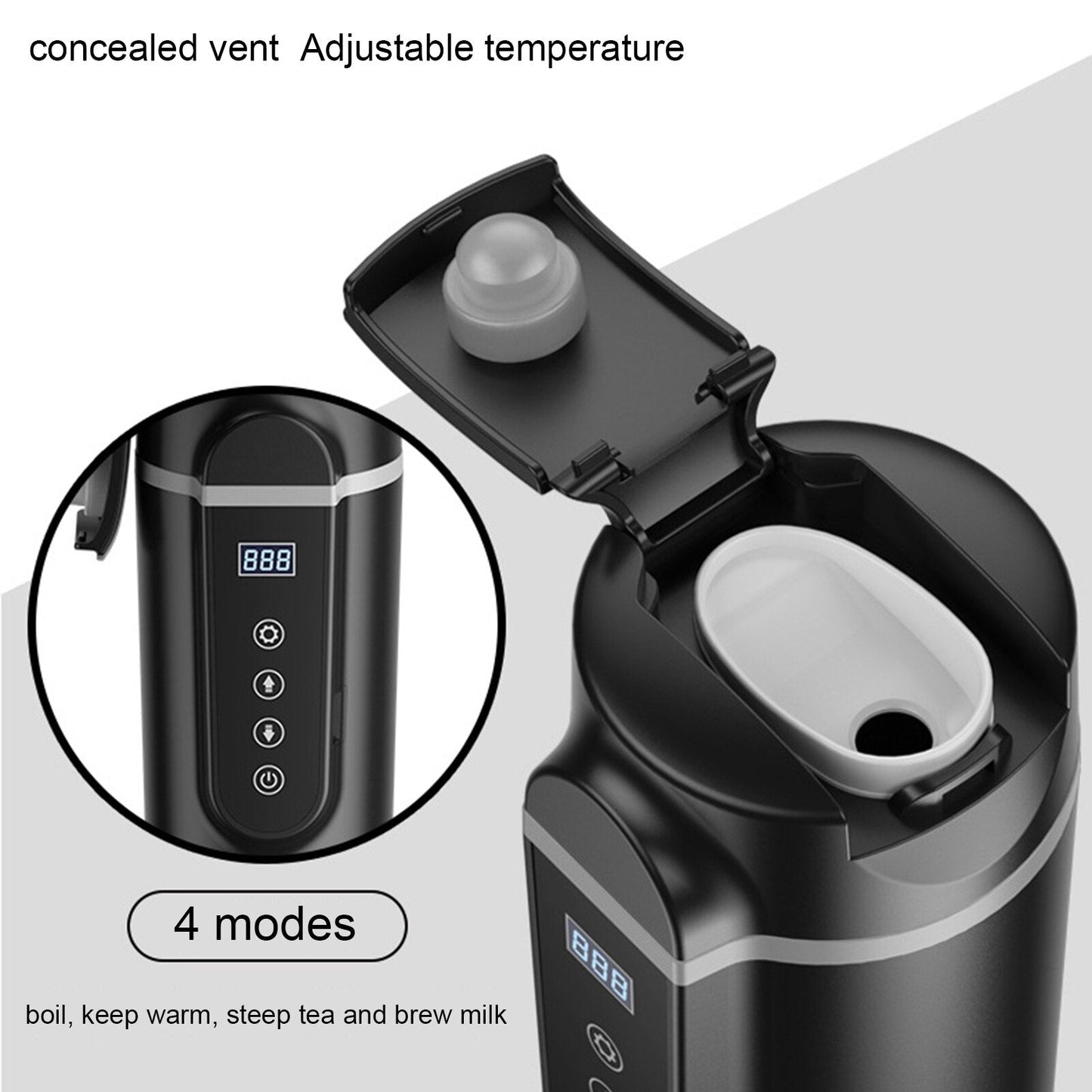 Tasse de chauffage électrique pour voiture avec contrôle de température - 420ml
