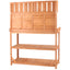 65" Large Wooden Farmhouse Rustic Outdoor Potting Bench Table Garden Potting Bench with 4 Storage Shelves and Side Hook,Natural - Korvel