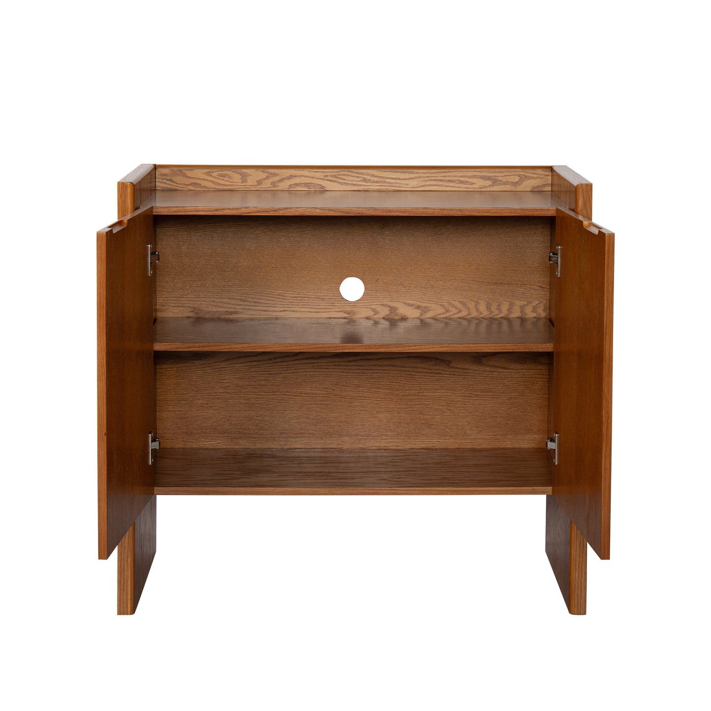 Walnut colored side panels, buffet cabinet with storage, 33.9 inches x 15 inches x 31.5 inches - Korvel