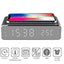 Wireless Charging Alarm Clock with Thermometer Display