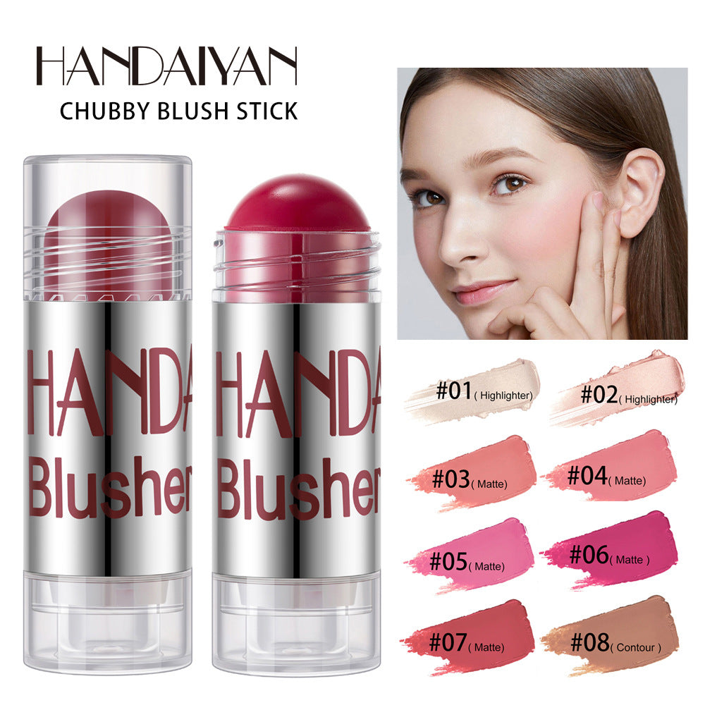 HANDAIYAN Chubby Crayon Blush Stick Moisturizing And Smooth Rouge Pen Blush Strip Cream Blush Stick Rouge - Korvel