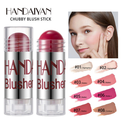 HANDAIYAN Chubby Crayon Blush Stick Moisturizing And Smooth Rouge Pen Blush Strip Cream Blush Stick Rouge - Korvel