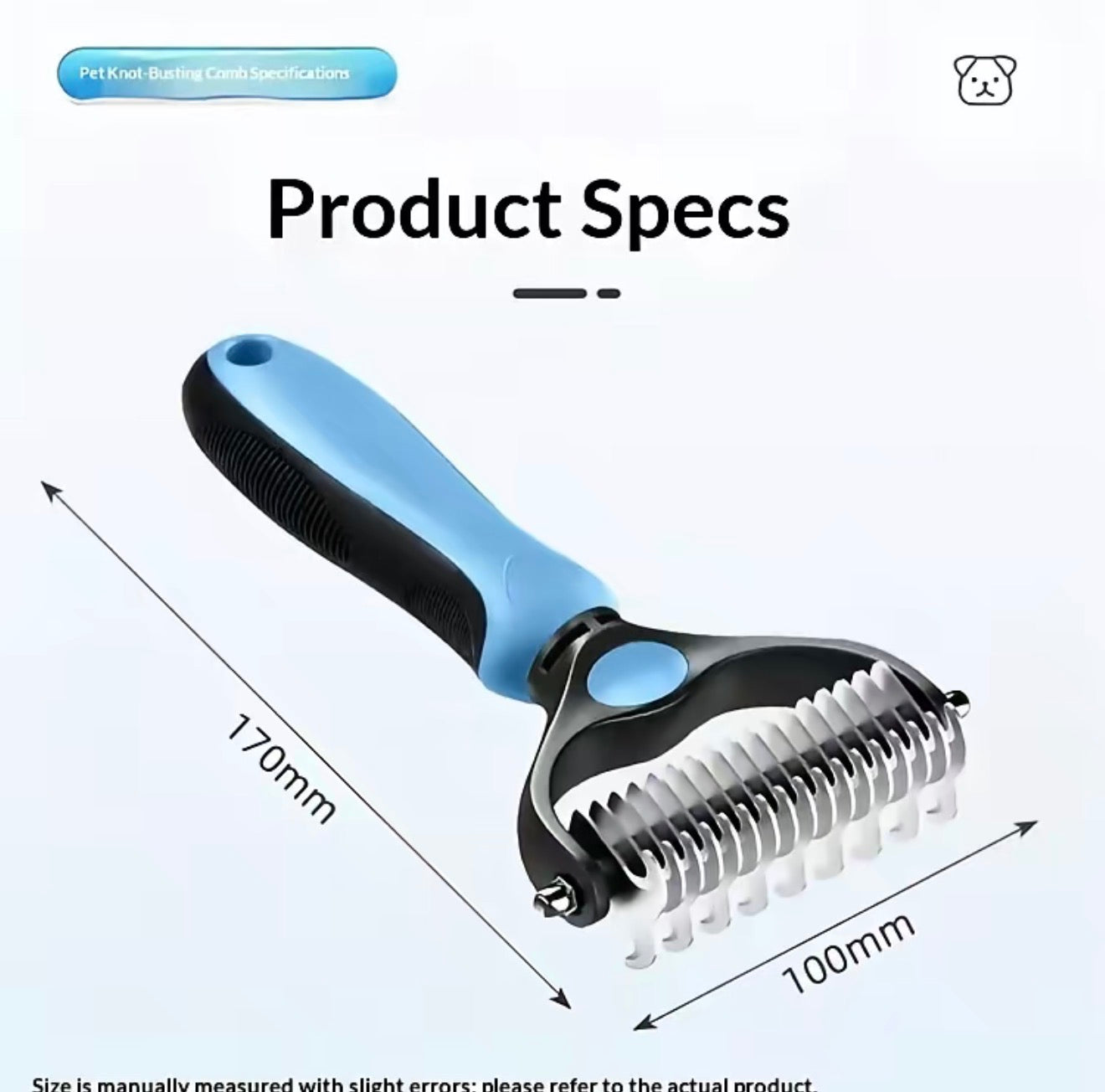 PawEase Dematting Brush for Dogs and Cats