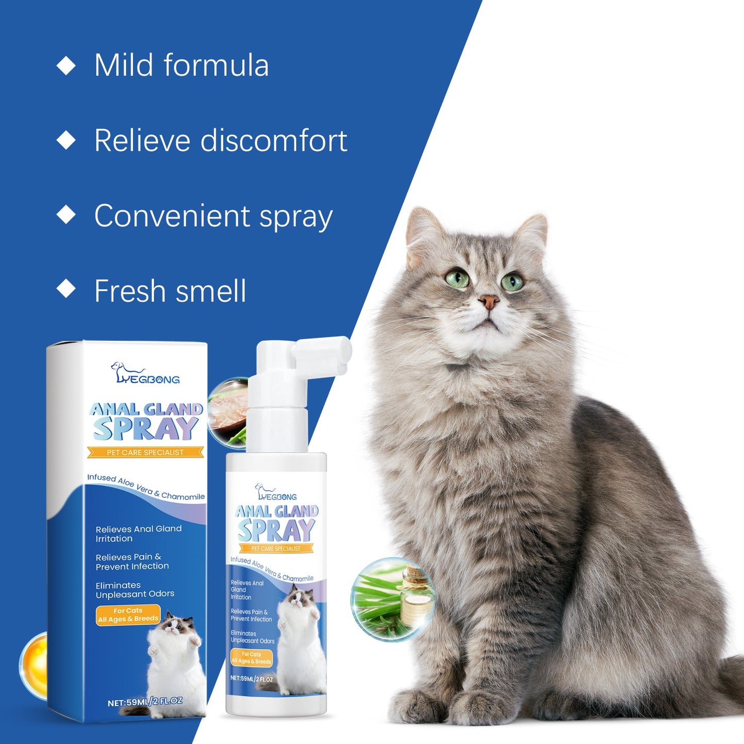 Spray Premium para la Eliminación de Olores de Gato para Frescura
